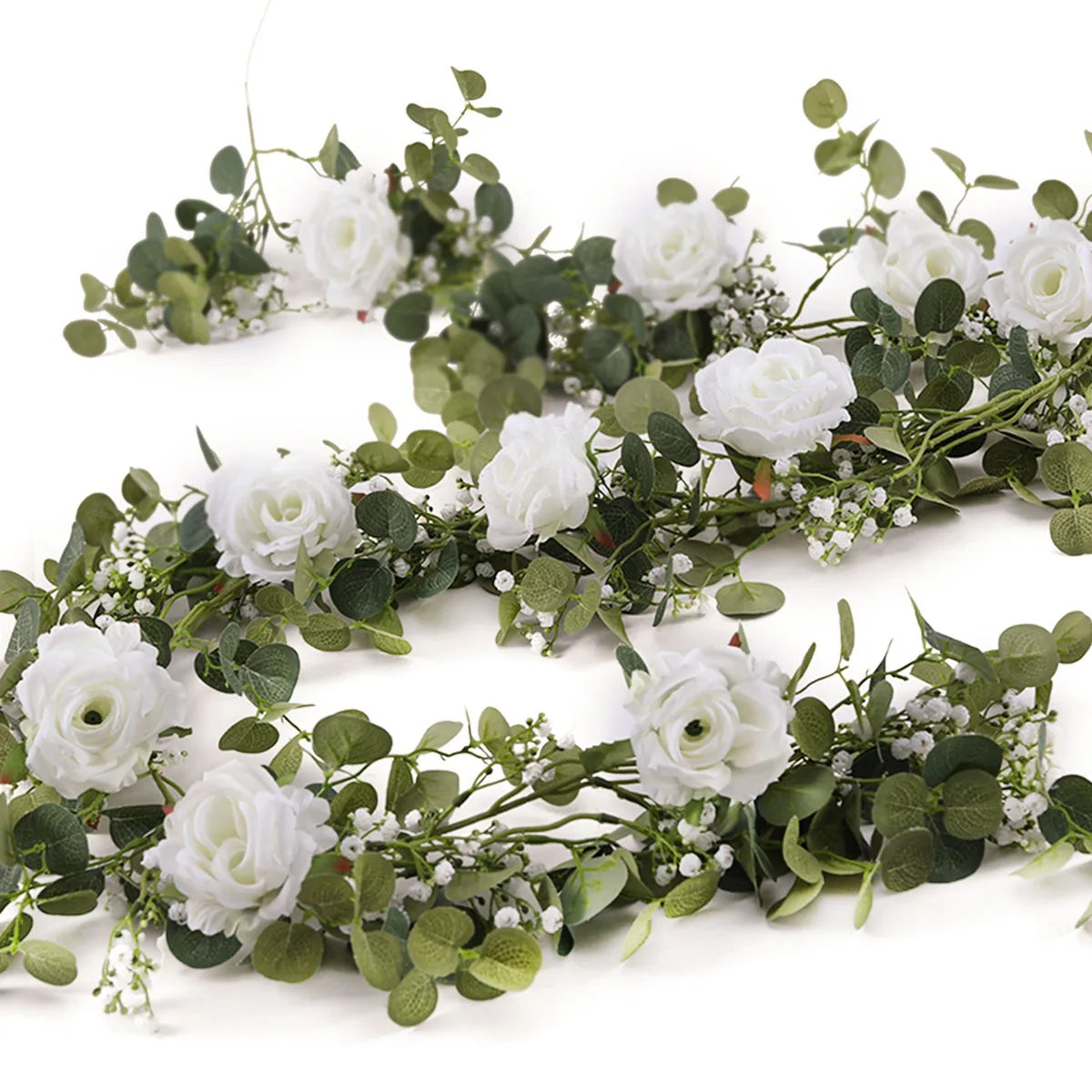 Rose Gypsophila Vine with Eucalyptus Garland Artificial Flowers
