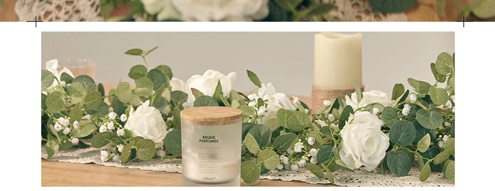 Rose Gypsophila Vine with Eucalyptus Garland Artificial Flowers
