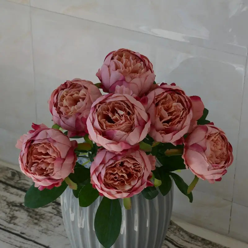 Silk Artificial Peony Bouquet Flowers