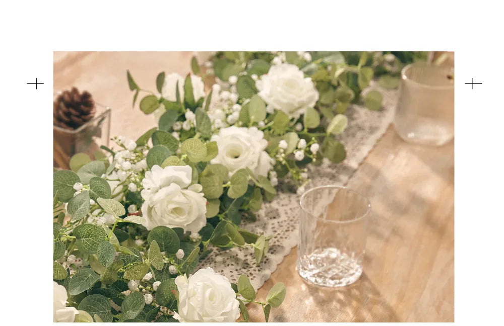 Rose Gypsophila Vine with Eucalyptus Garland Artificial Flowers
