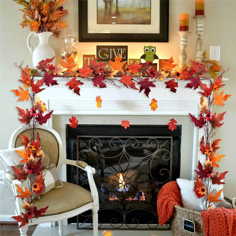 Maple Leaf String Autumn Leaves Garland
