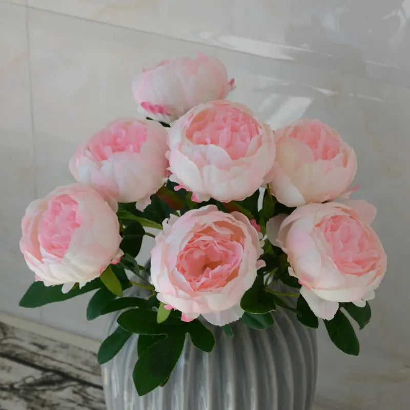 Silk Artificial Peony Bouquet Flowers