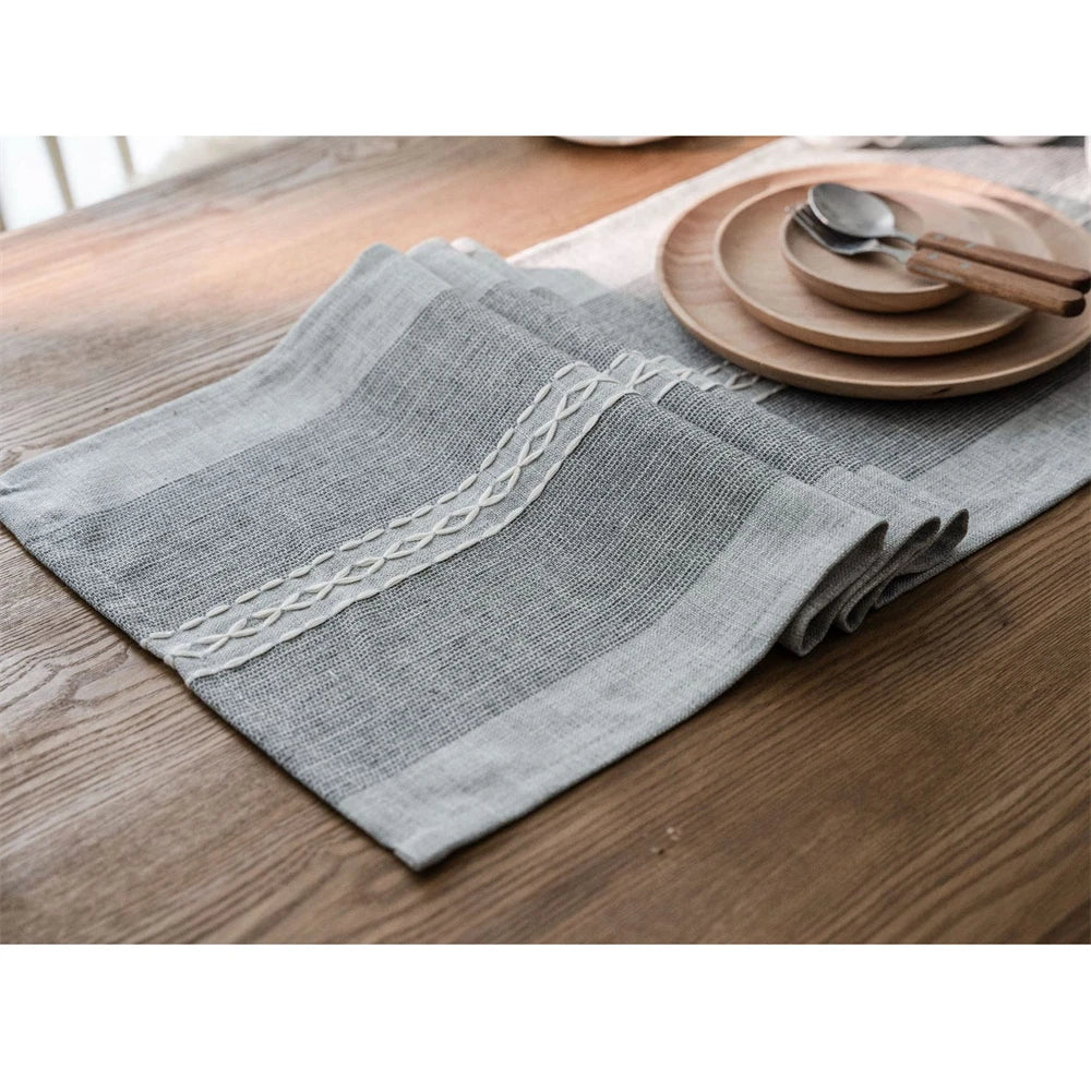 Green Nordic Jacquard Geometric Table Runner