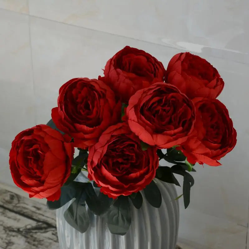 Silk Artificial Peony Bouquet Flowers