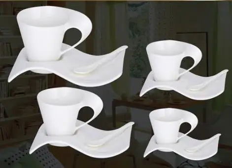 Espresso Coffee Cup European Ceramic Mug with Spoon and Cup Holder