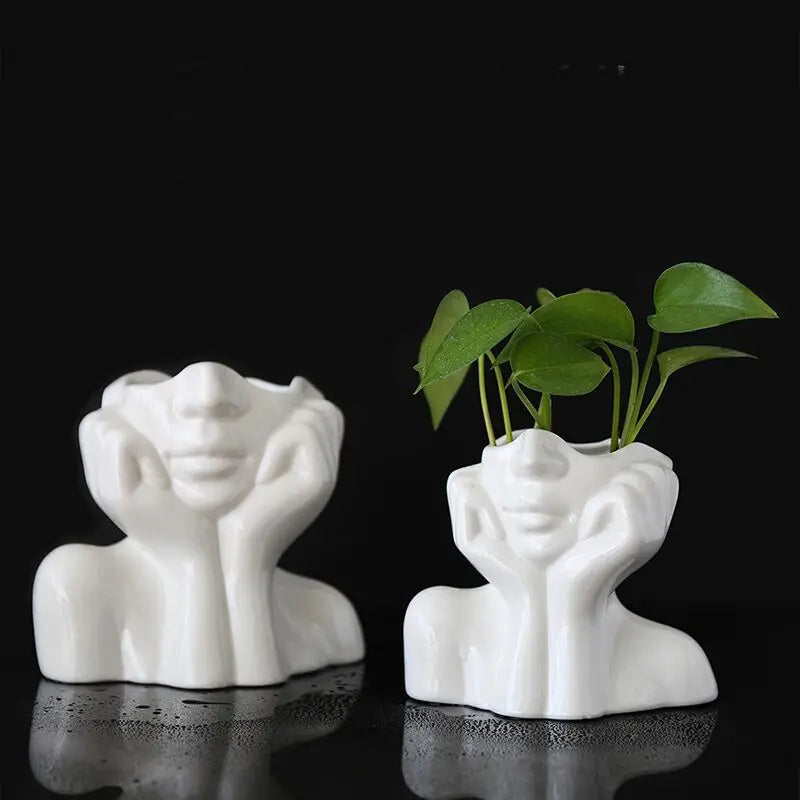 Nordic Portable Vase White Ceramic Flower Vase