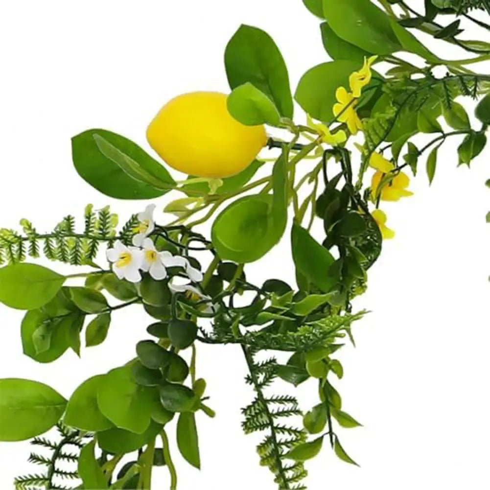 Lemon Garland Fake Hanging Lemon Rattan Flowers With Eucalyptus Leaves