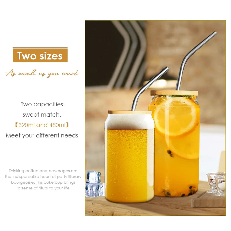 6pcs Set Glass Cup With Lid