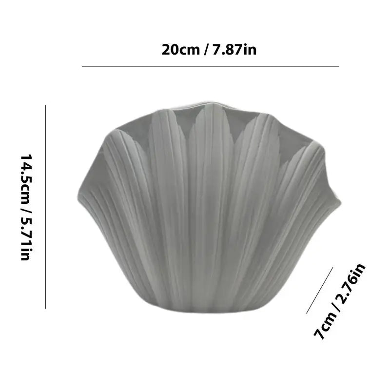 Ceramic Seashell Lotus Leaf Shape Floral Arrangement Flower Vase