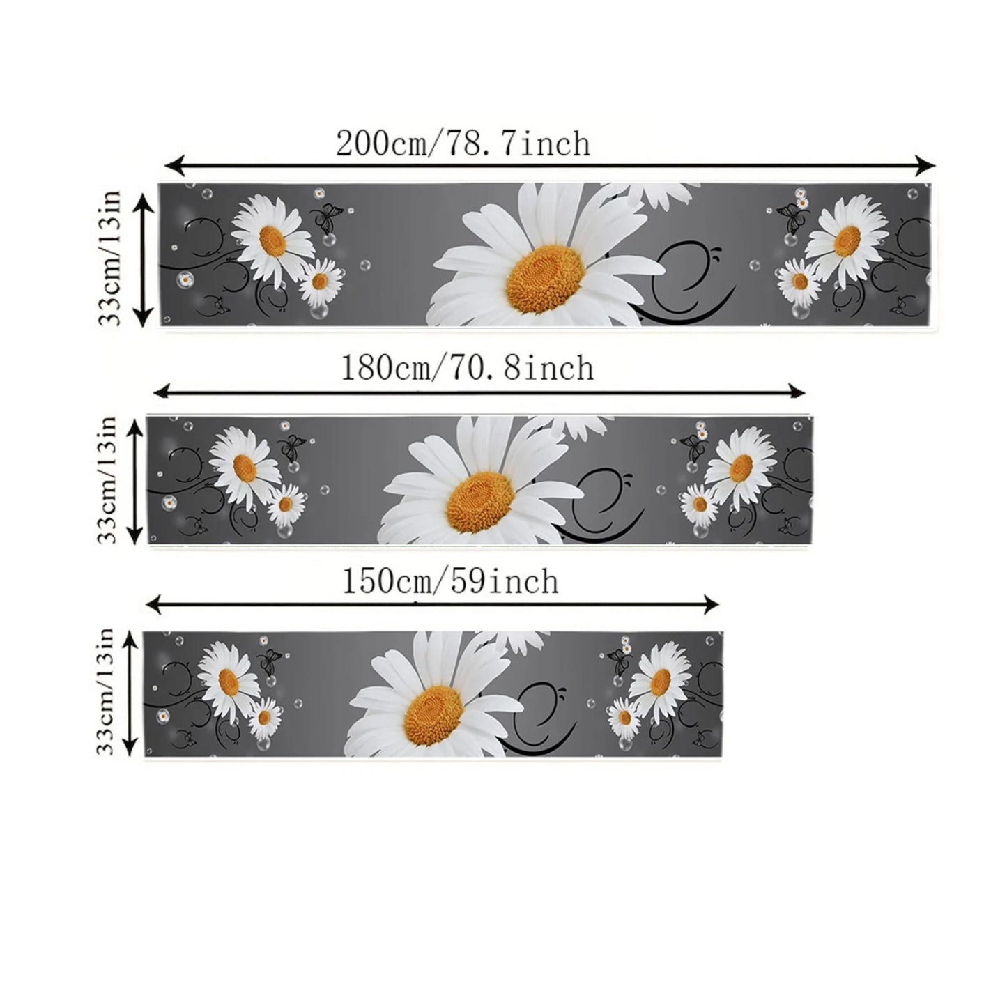 Yellow Daisy Butterfly Linen Table Runners
