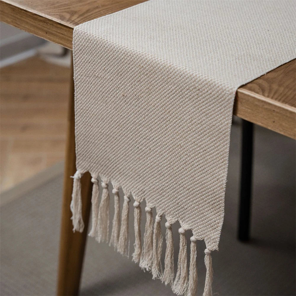 Green Nordic Jacquard Geometric Table Runner