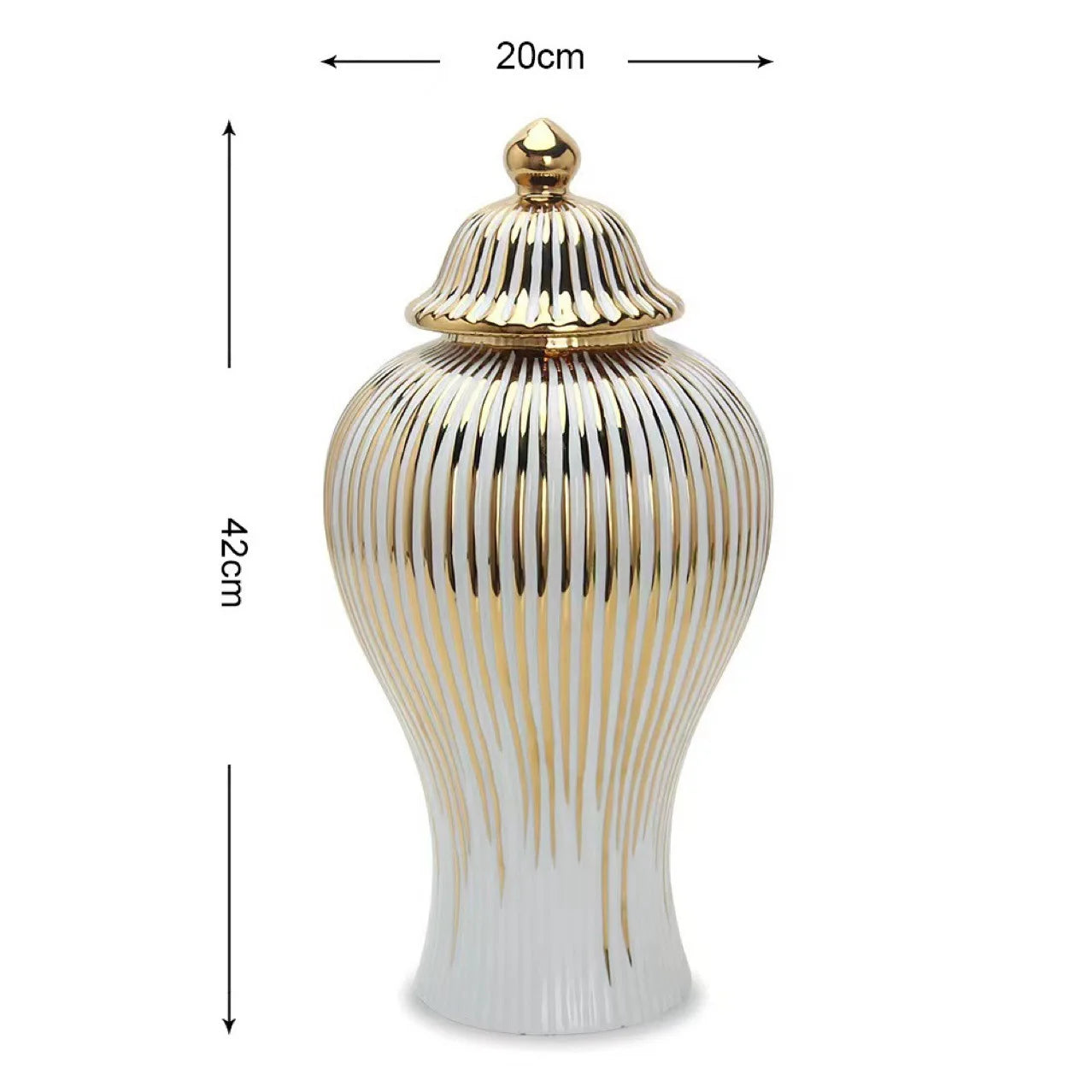 Ceramic Ginger Jar Golden Stripes Decorative General Jar Vase
