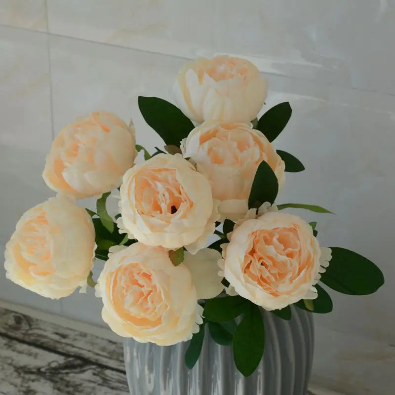 Silk Artificial Peony Bouquet Flowers