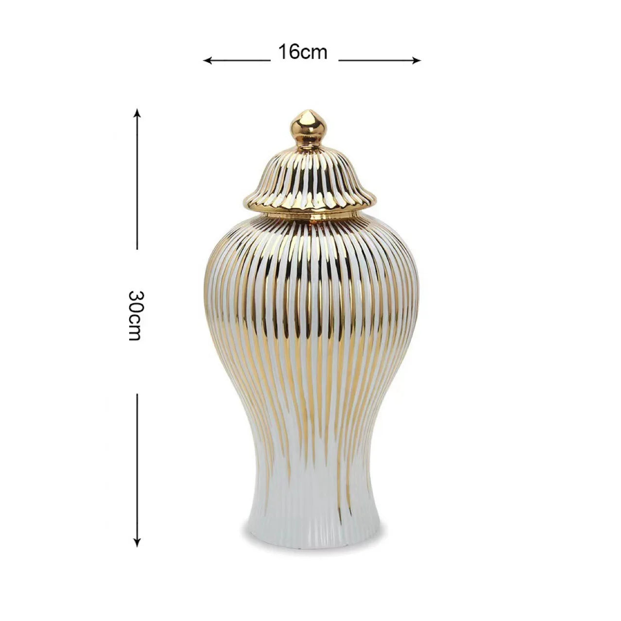 Ceramic Ginger Jar Golden Stripes Decorative General Jar Vase