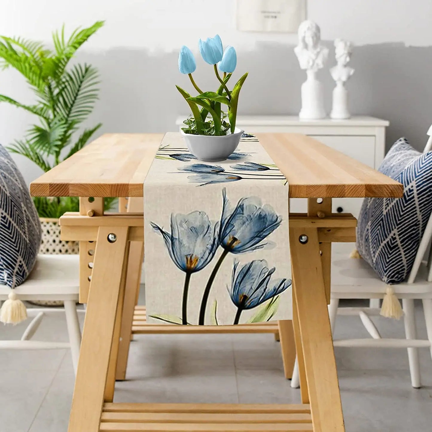 Tulip Linen Table Runner 13X70 Inch