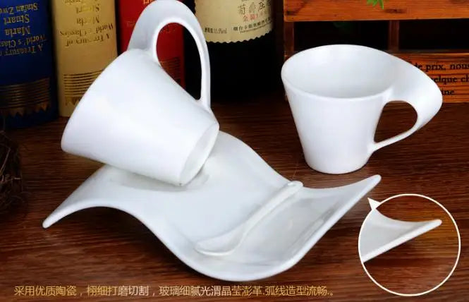 Espresso Coffee Cup European Ceramic Mug with Spoon and Cup Holder