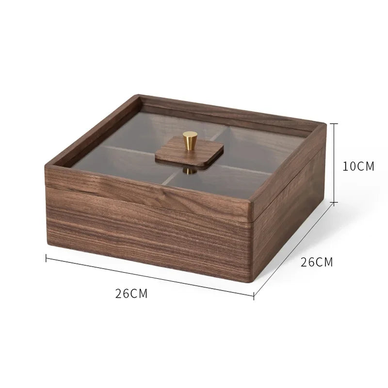 Premium Light Luxury Walnut Snack Storage Box