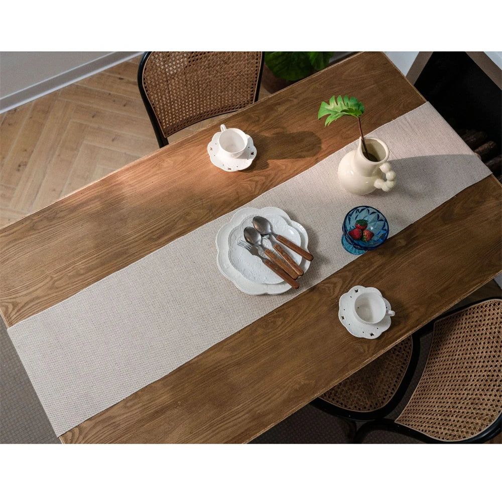 Green Nordic Jacquard Geometric Table Runner