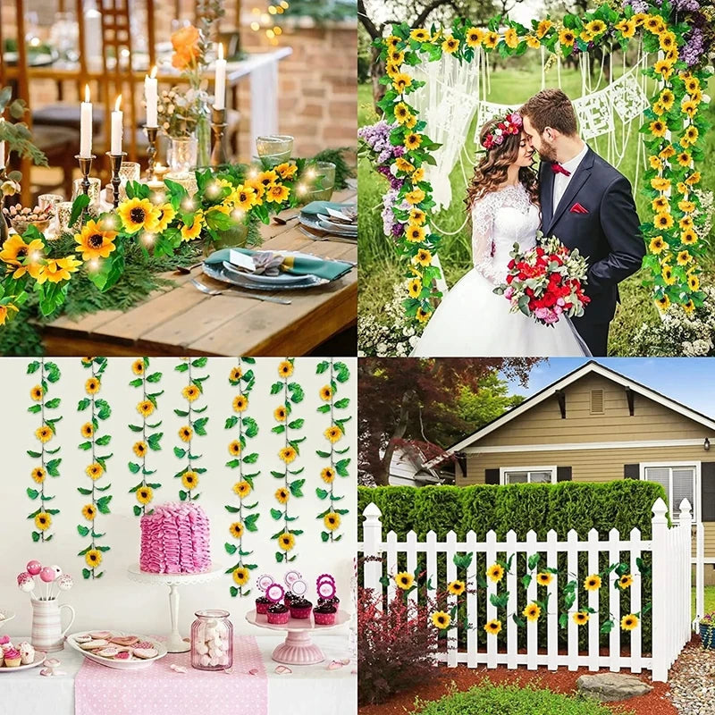 Sunflower Artificial Flowers Vine Silk
