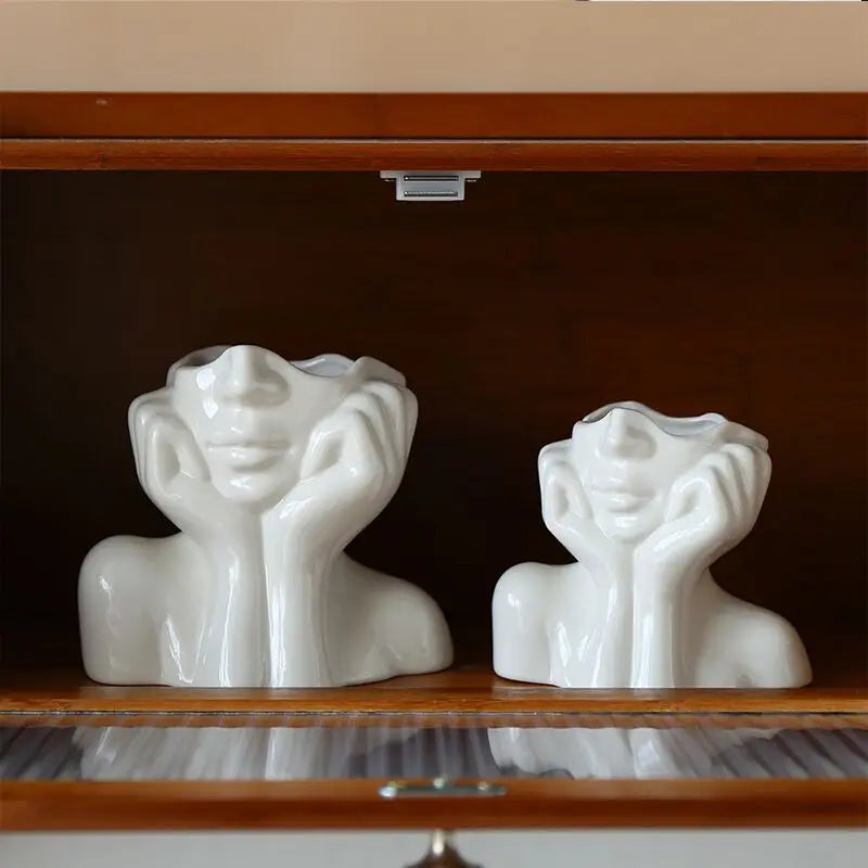 Nordic Portable Vase White Ceramic Flower Vase