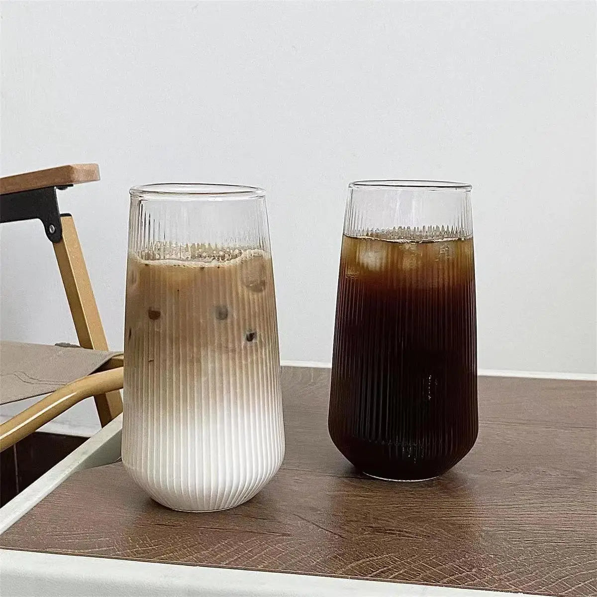 Glass Cup With Lid and Straw