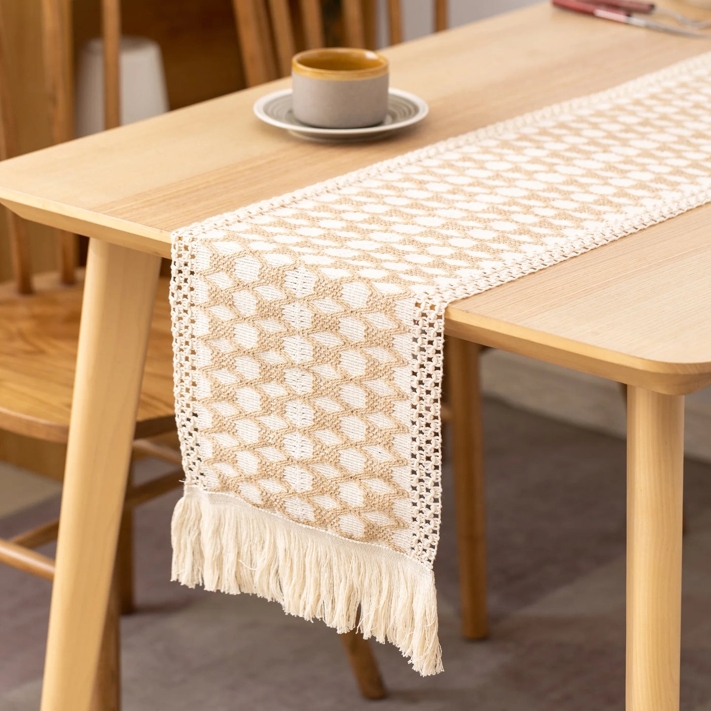 Cotton And Linen Table Runner For Easter Decoration