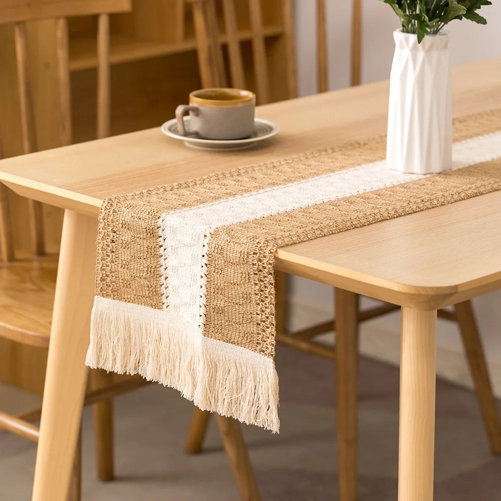 Cotton And Linen Table Runner For Easter Decoration