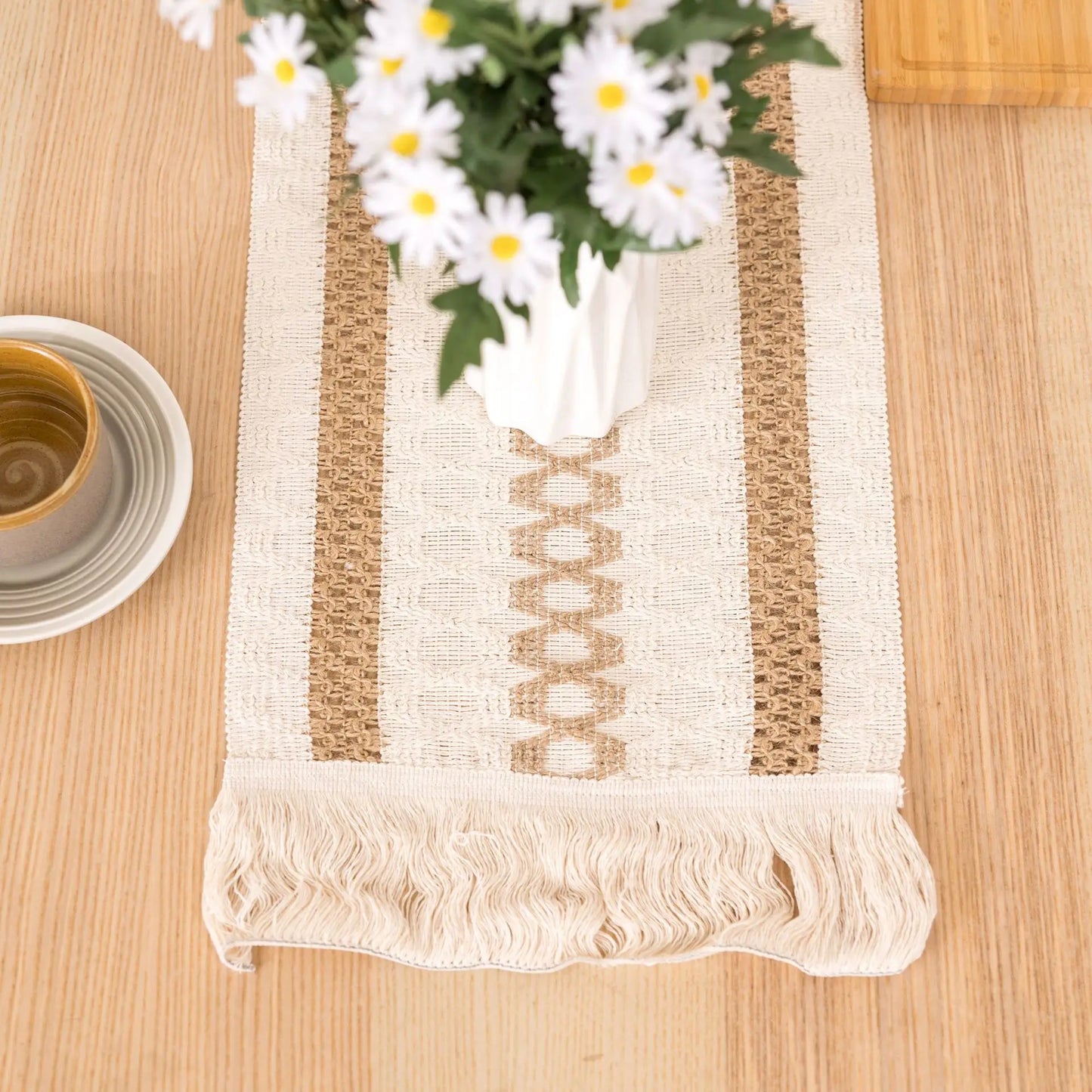 Cotton And Linen Table Runner For Easter Decoration