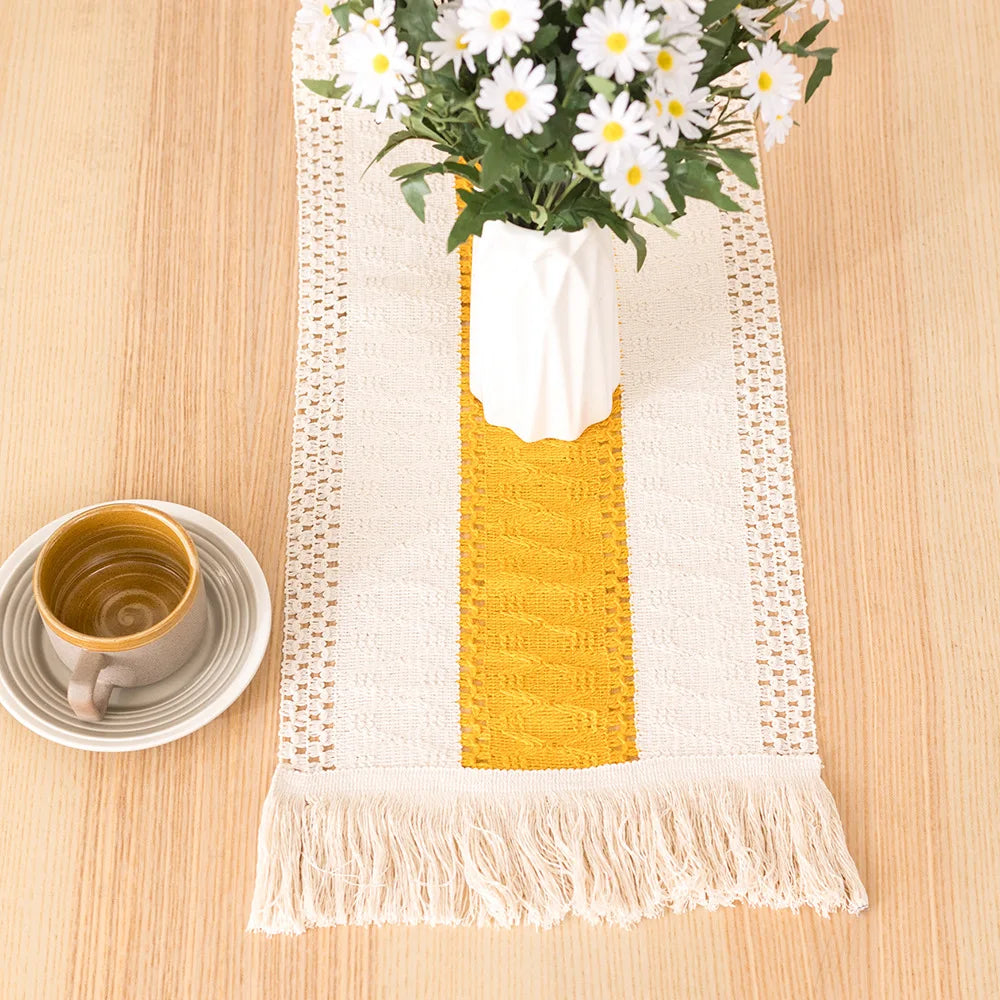 Cotton And Linen Table Runner For Easter Decoration