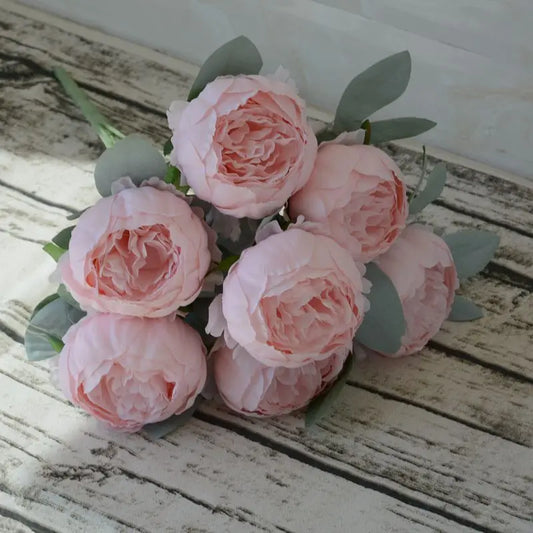 Silk Artificial Peony Bouquet Flowers