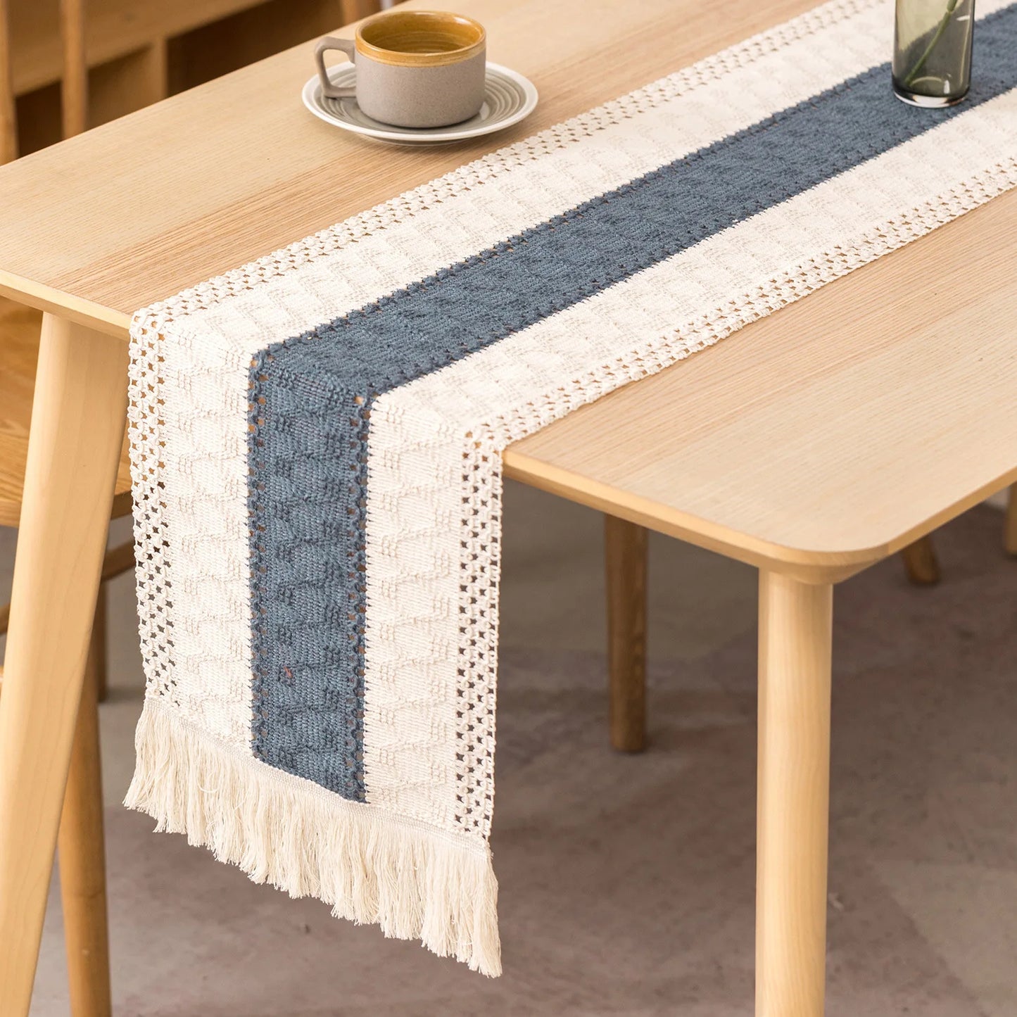 Cotton And Linen Table Runner For Easter Decoration