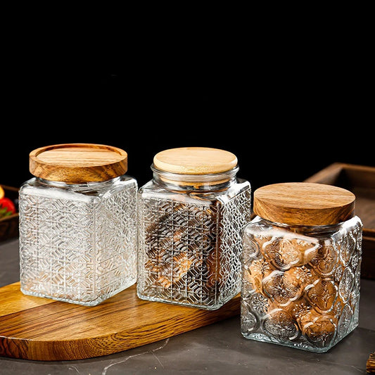 Sealed Glass Sugar Jar Nut Coffee Bean Storage