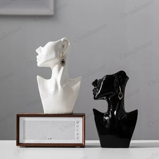 Modern Ceramic Abstract Side Face Vase