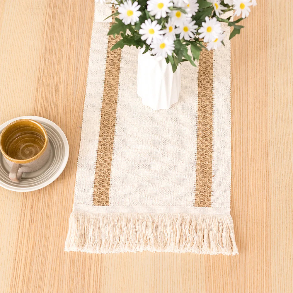 Cotton And Linen Table Runner For Easter Decoration