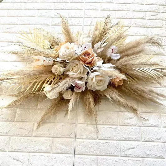 Dried Flower Arch Row Table Rose Boho Arrangement