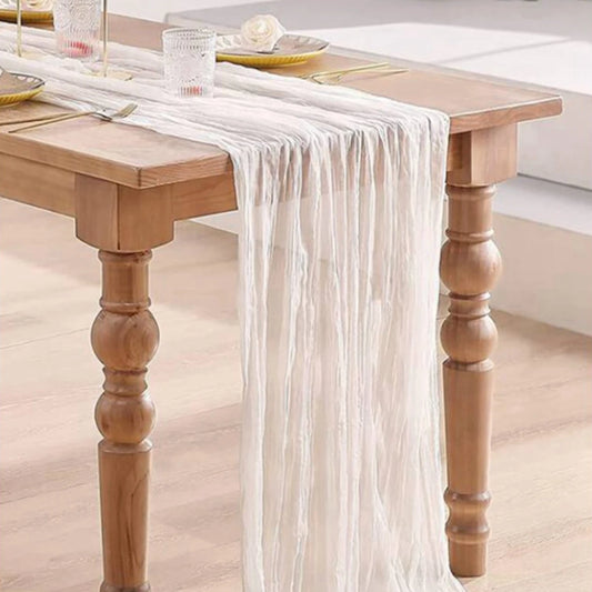 Semi-Sheer Gauze Table Runner Sage Cheesecloth