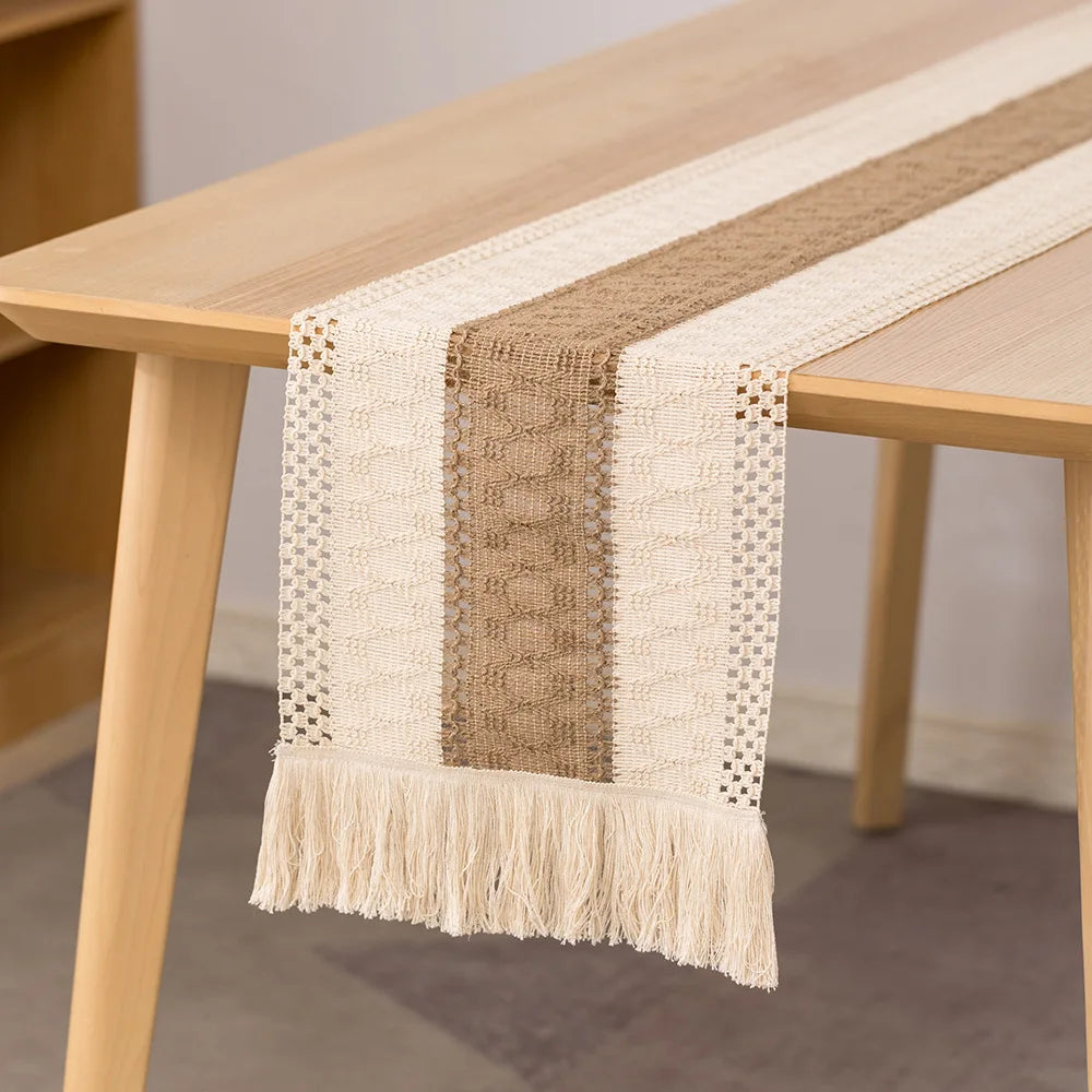 Cotton And Linen Table Runner For Easter Decoration